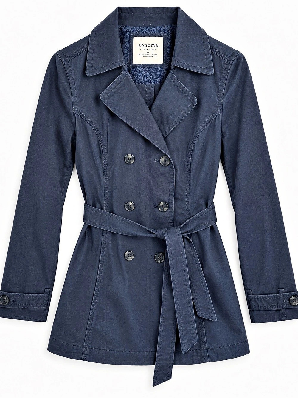 Sonoma Life + Style Dark Navy Gray Trench Coat – Women’s M